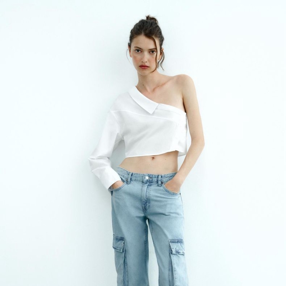 ZARA White one shoulder top BNWT
